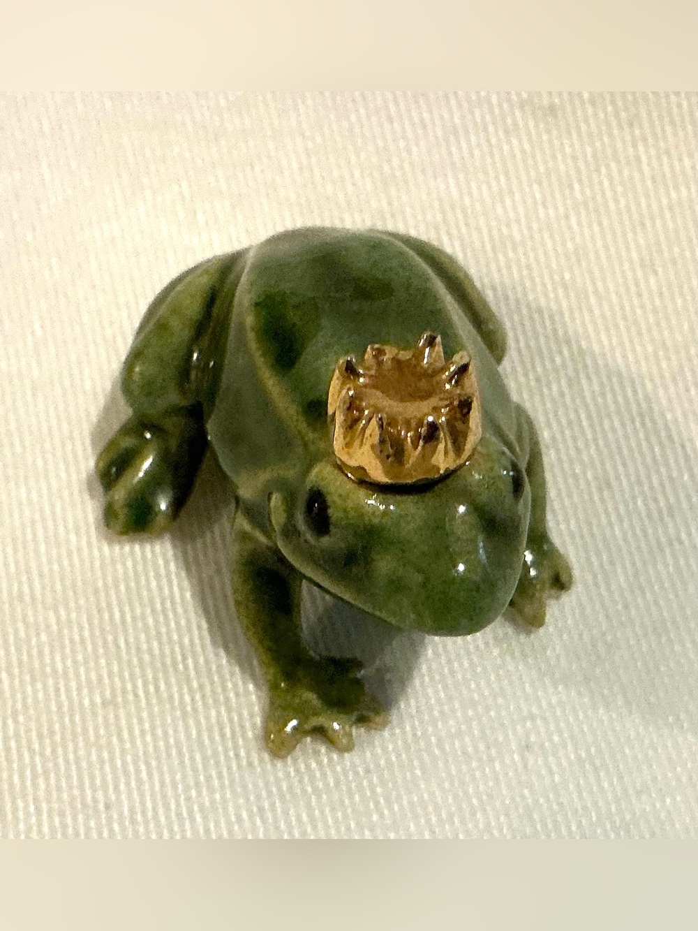 HAGEN RENAKER FROG PRINCE Miniature Porcelain Figurine 1986 RARE Near Mint Cond
